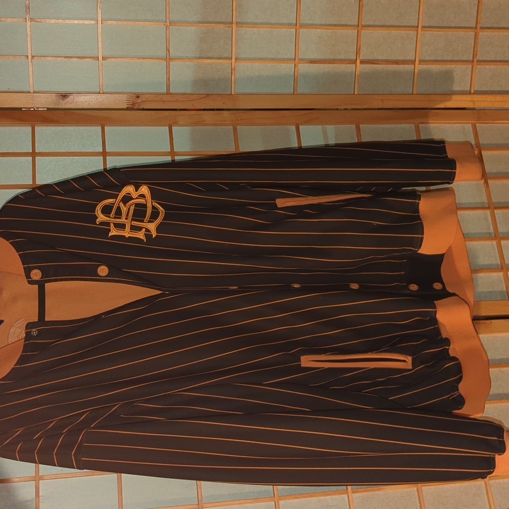 Vintage BAD BOY Track Jacket Mens Large Black Pin Stripe Embroidered 2XL,A++